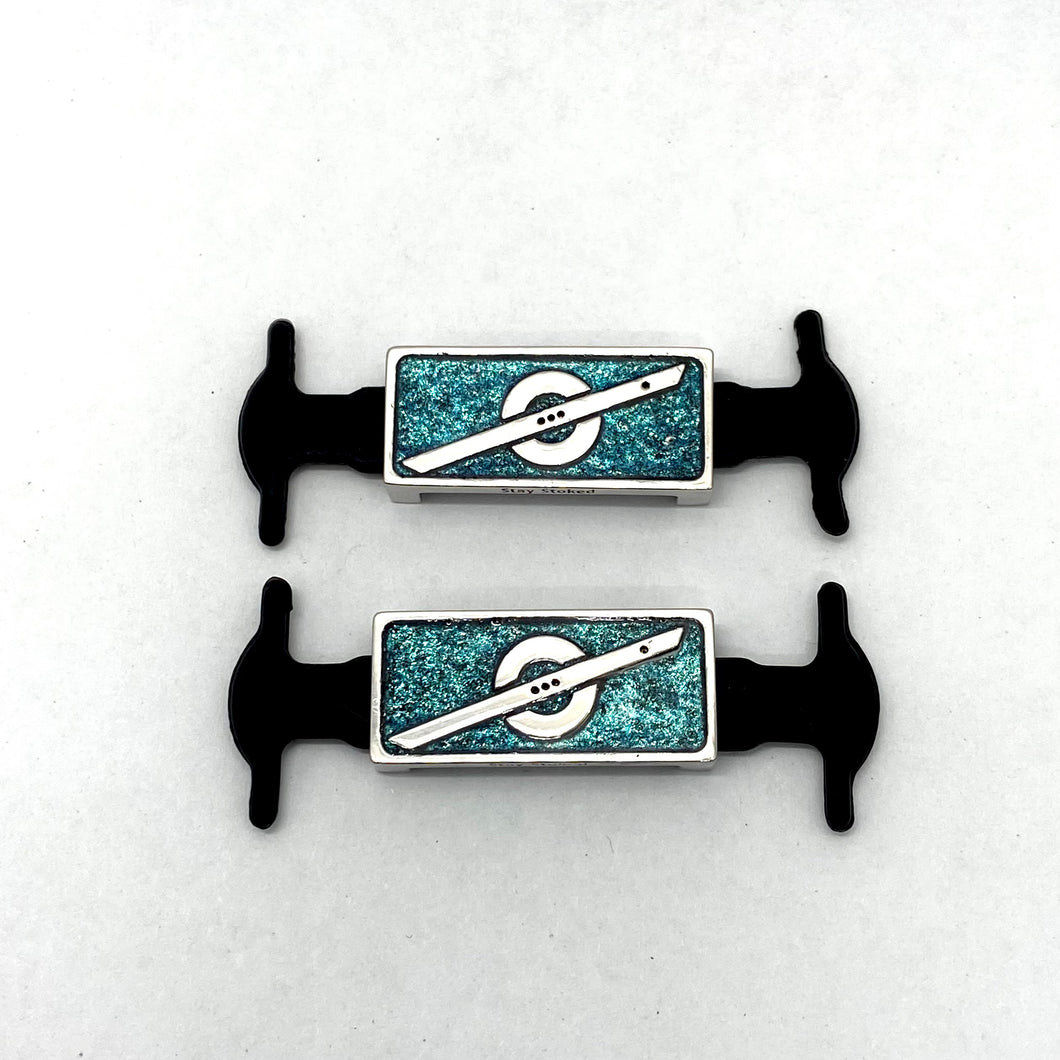 Blue Green Color Shift Shoe Charms